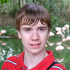 Oliver and flamingos